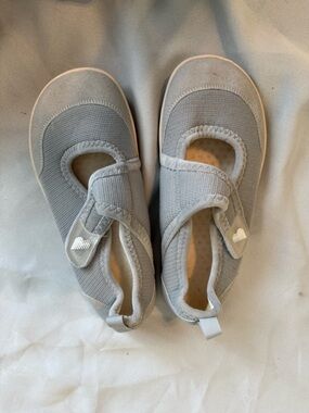 Gray Mary Jane Slip-On Slippers with Hook Strap